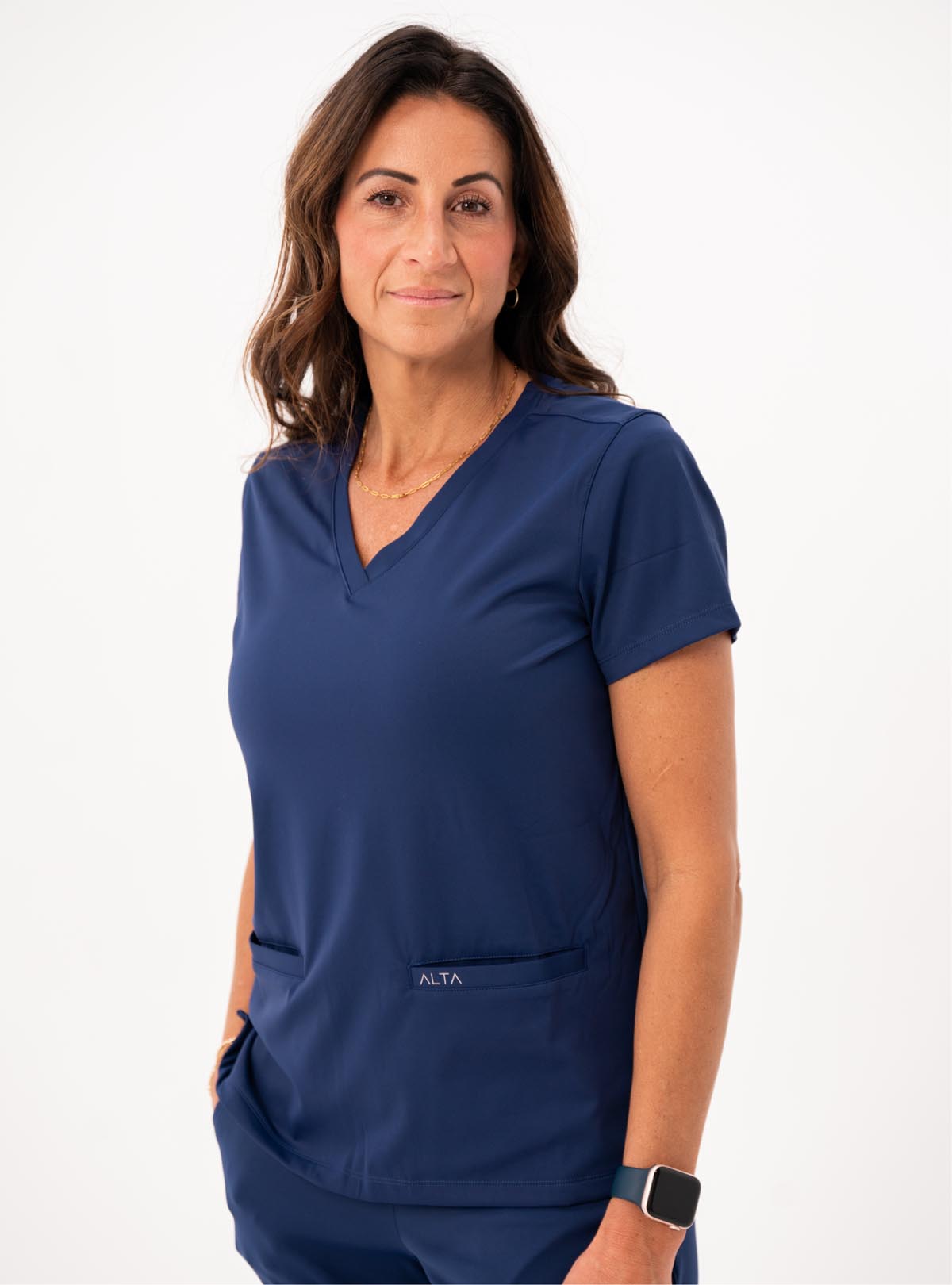 Taunya™ Two-Pocket Scrub Top - Navy