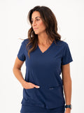 Taunya™ Two-Pocket Scrub Top - Navy