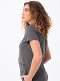 Taunya™ Two-Pocket Scrub Top - Grey