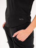 Kenzie™ Two-Pocket Scrub Top - Black