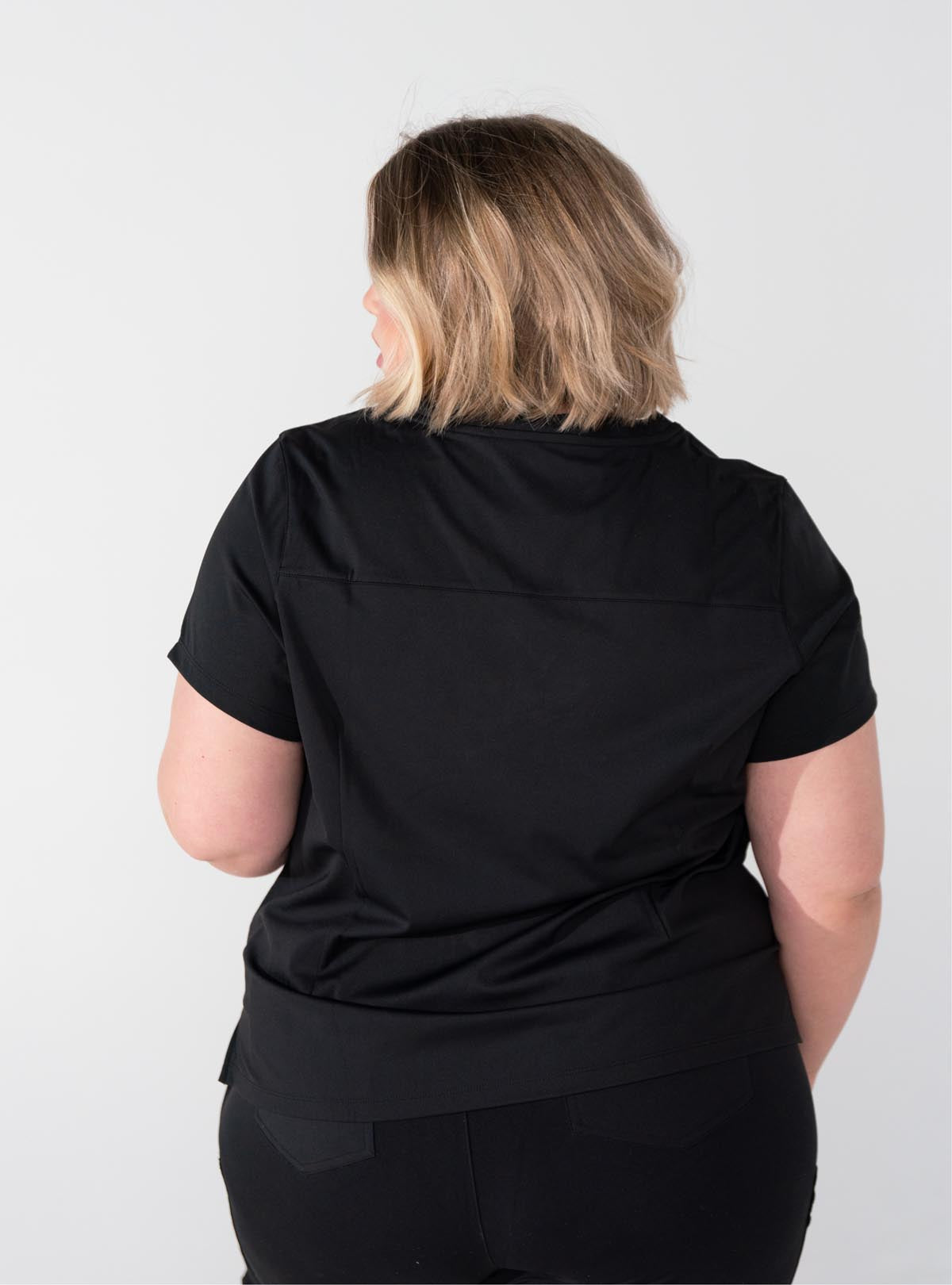 Taunya™ Two-Pocket Scrub Top - Black