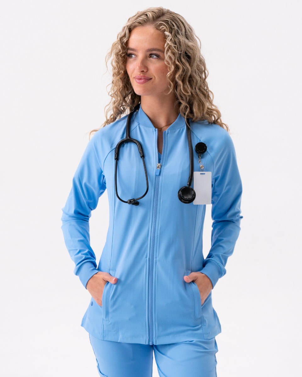 Kelly™ Performance Scrub Jacket - Ceil Blue