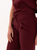 Maggie™ Tapered Crop Scrub Pant - Burgundy