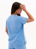 Taunya™ Two-Pocket Scrub Top - Ceil Blue