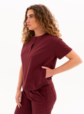 Kenzie™ Two-Pocket Scrub Top - Burgundy