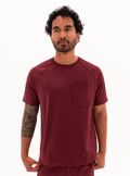 Preston™ Crew Neck Scrub Top - Burgundy