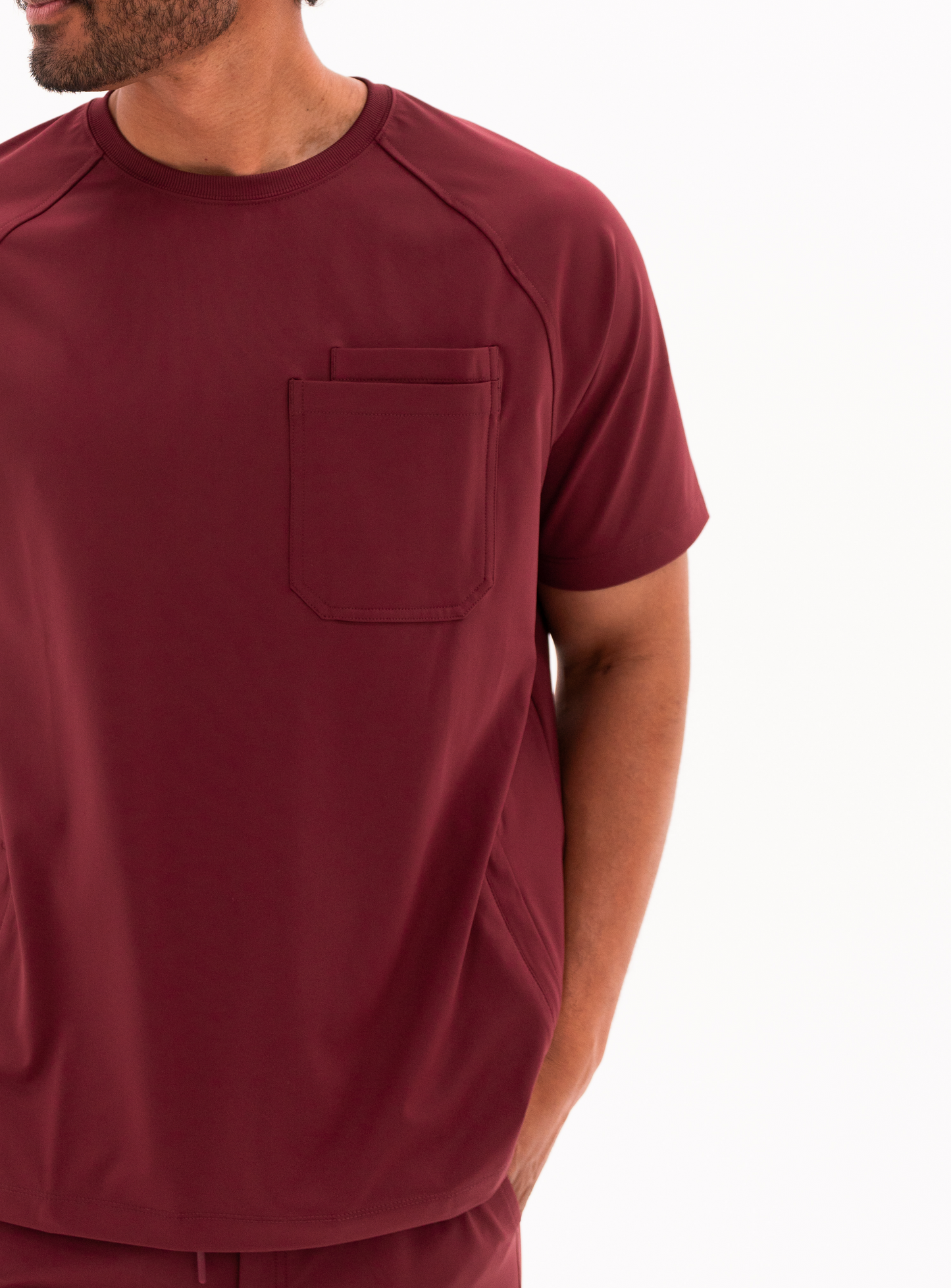 Preston™ Crew Neck Scrub Top - Burgundy