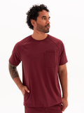 Preston™ Crew Neck Scrub Top - Burgundy