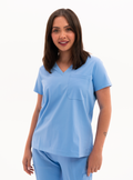 Rachel™ One-Pocket Scrub Top - Ceil Blue