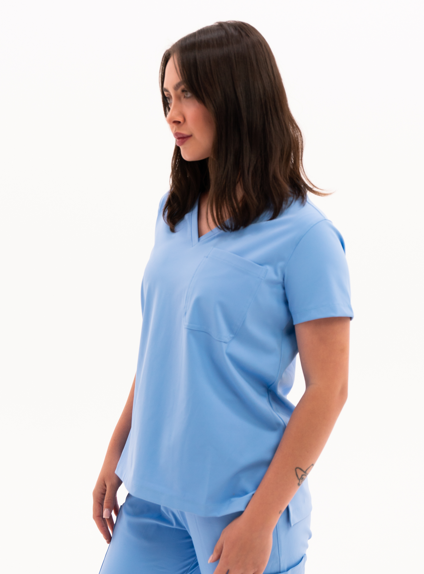 Rachel™ One-Pocket Scrub Top - Ceil Blue