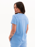 Rachel™ One-Pocket Scrub Top - Ceil Blue