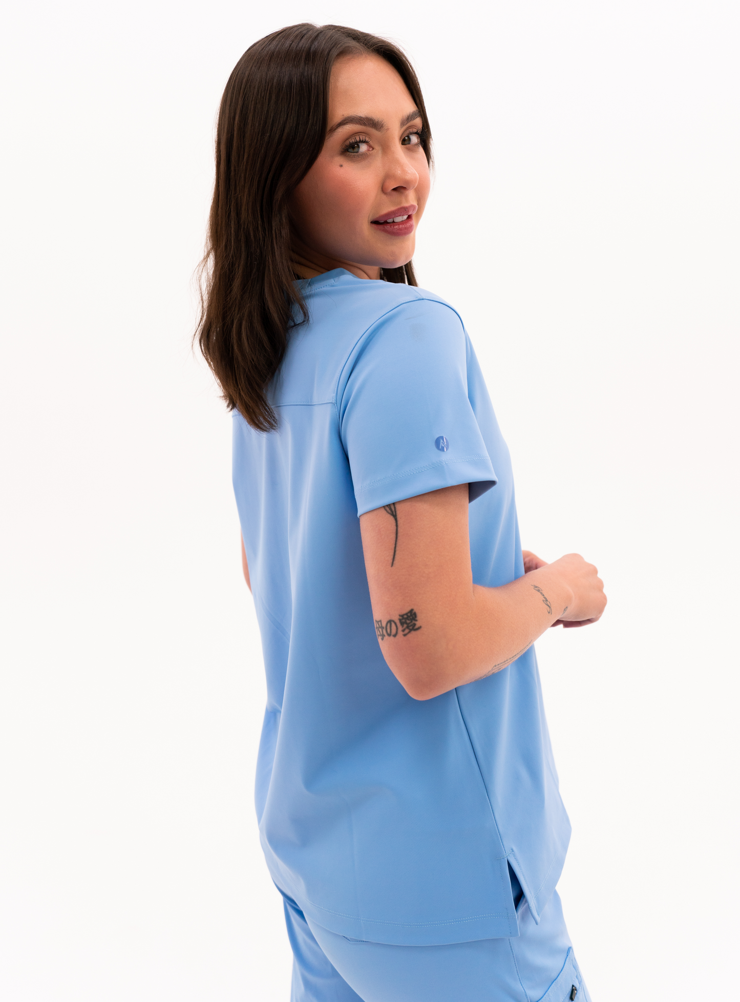 Rachel™ One-Pocket Scrub Top - Ceil Blue