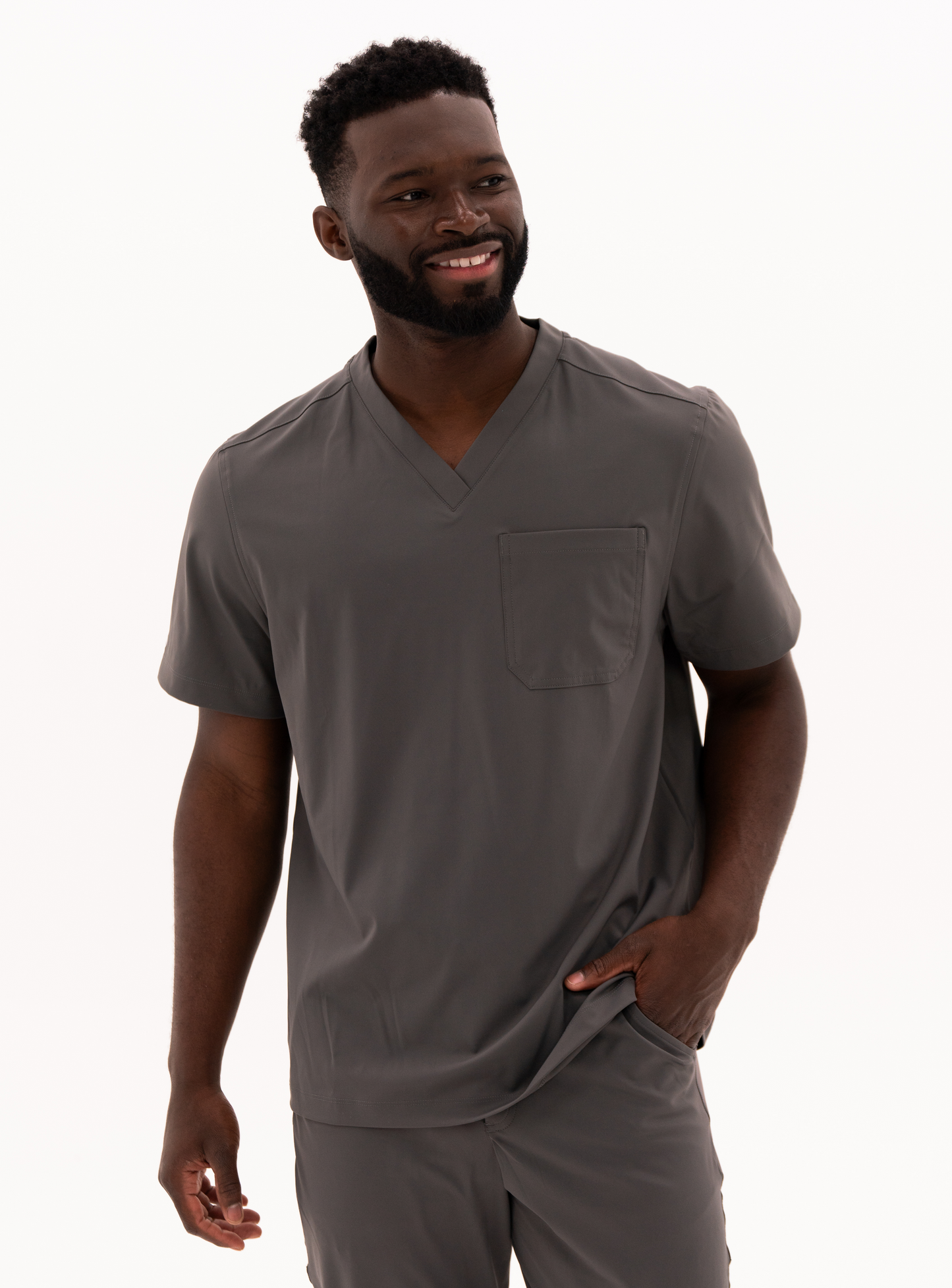 Kota™ V-Neck Scrub Top - Grey