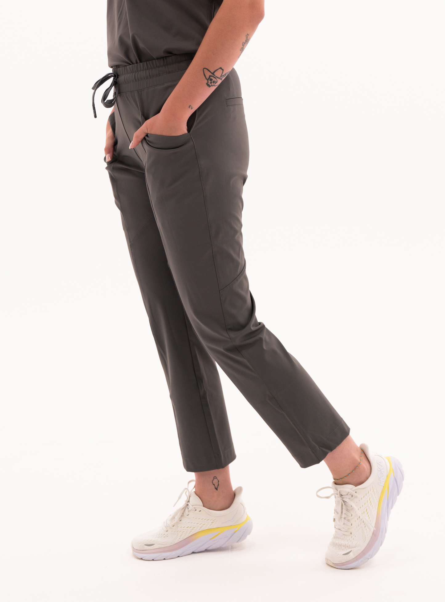 Maggie™ Tapered Crop Scrub Pant - Grey