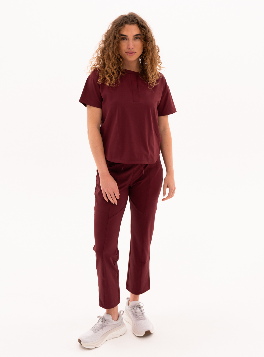 Maggie™ Tapered Crop Scrub Pant - Burgundy