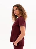 Rachel™ One-Pocket Scrub Top - Burgundy