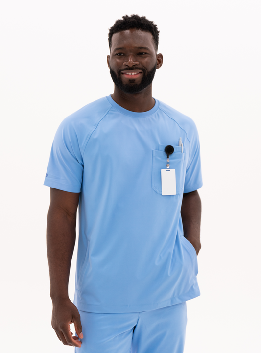 Preston™ Crew Neck Scrub Top - Ceil Blue