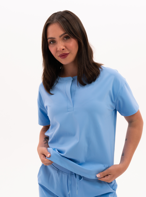 Kenzie™ Two-Pocket Scrub Top - Ceil Blue