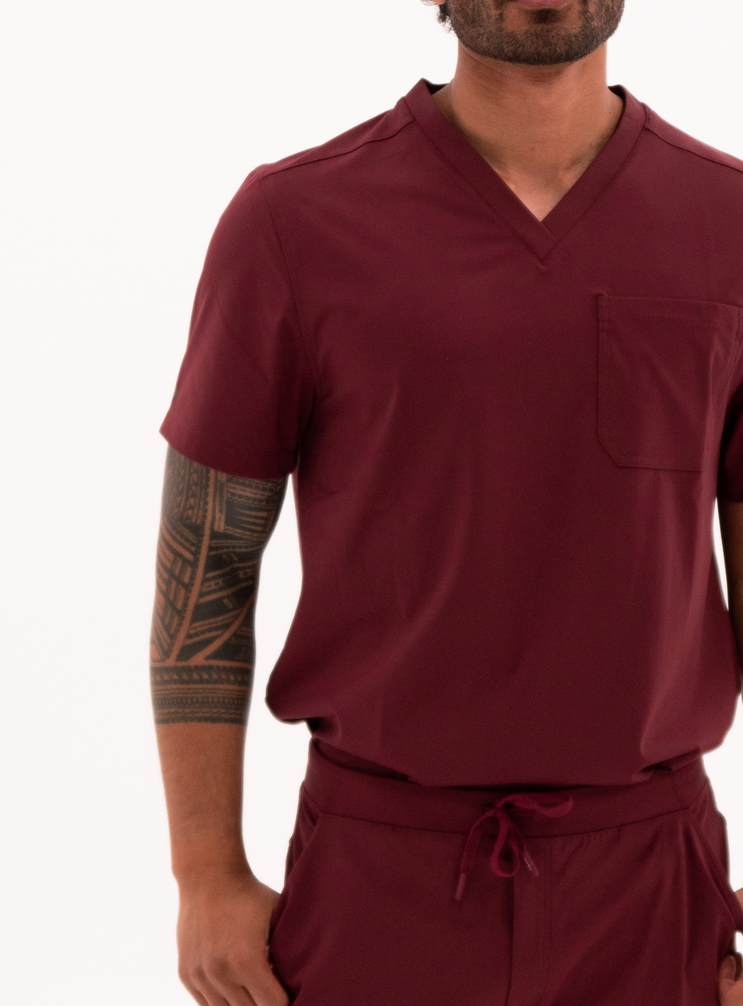 Kota™ V-Neck Scrub Top - Burgundy