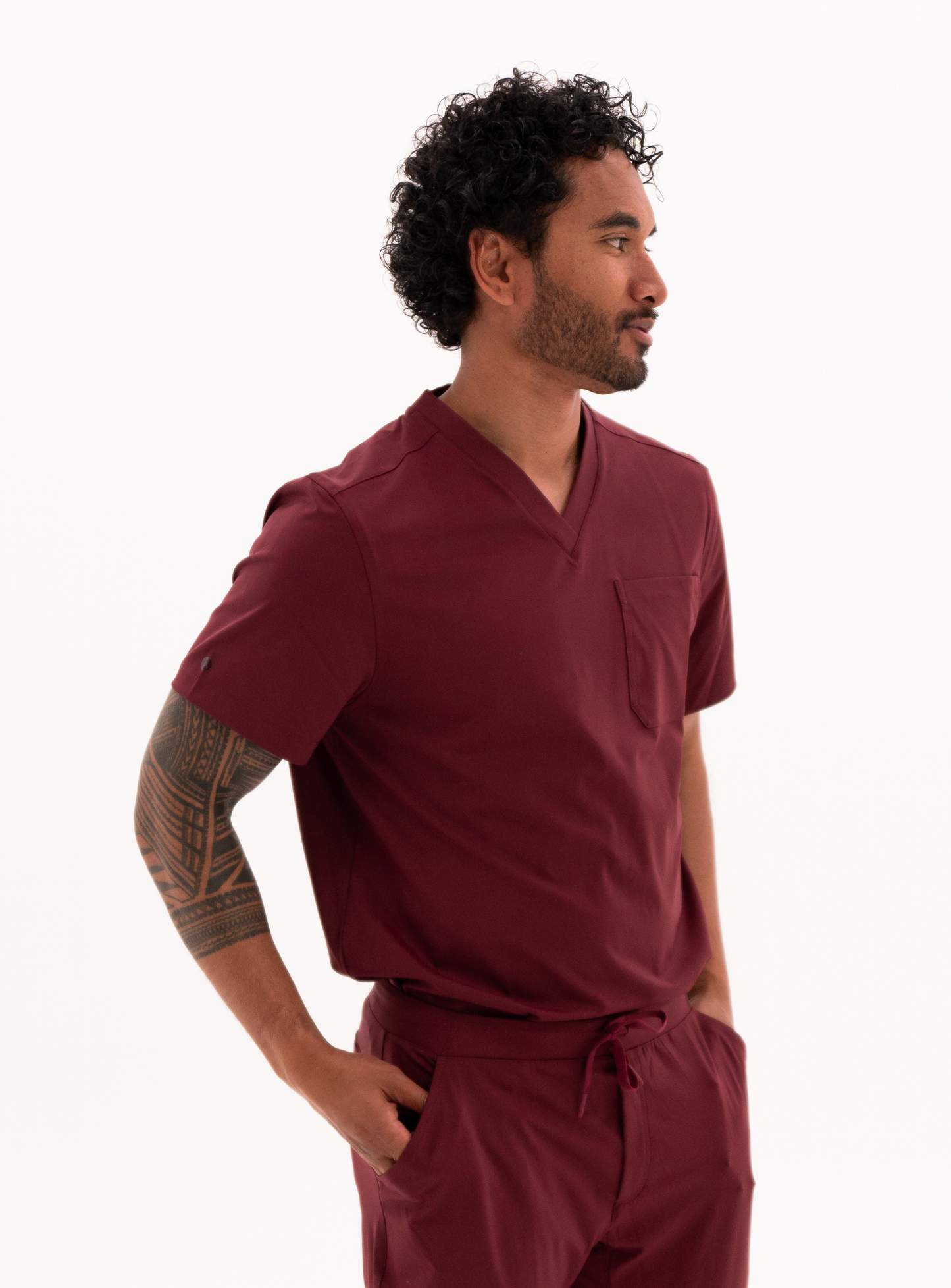 Kota™ V-Neck Scrub Top - Burgundy