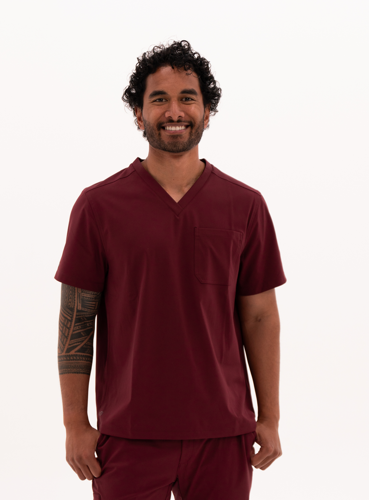 Kota™ V-Neck Scrub Top - Burgundy