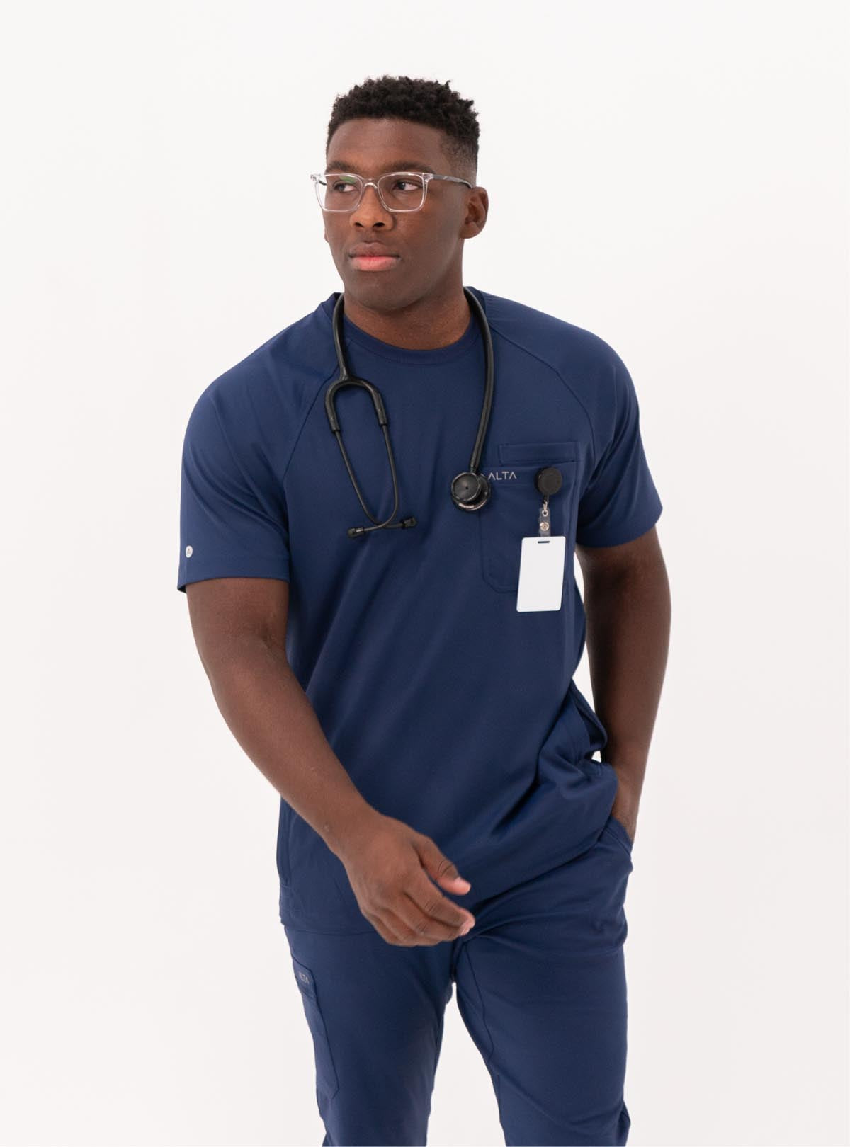 Men's crew best sale neck scrub top