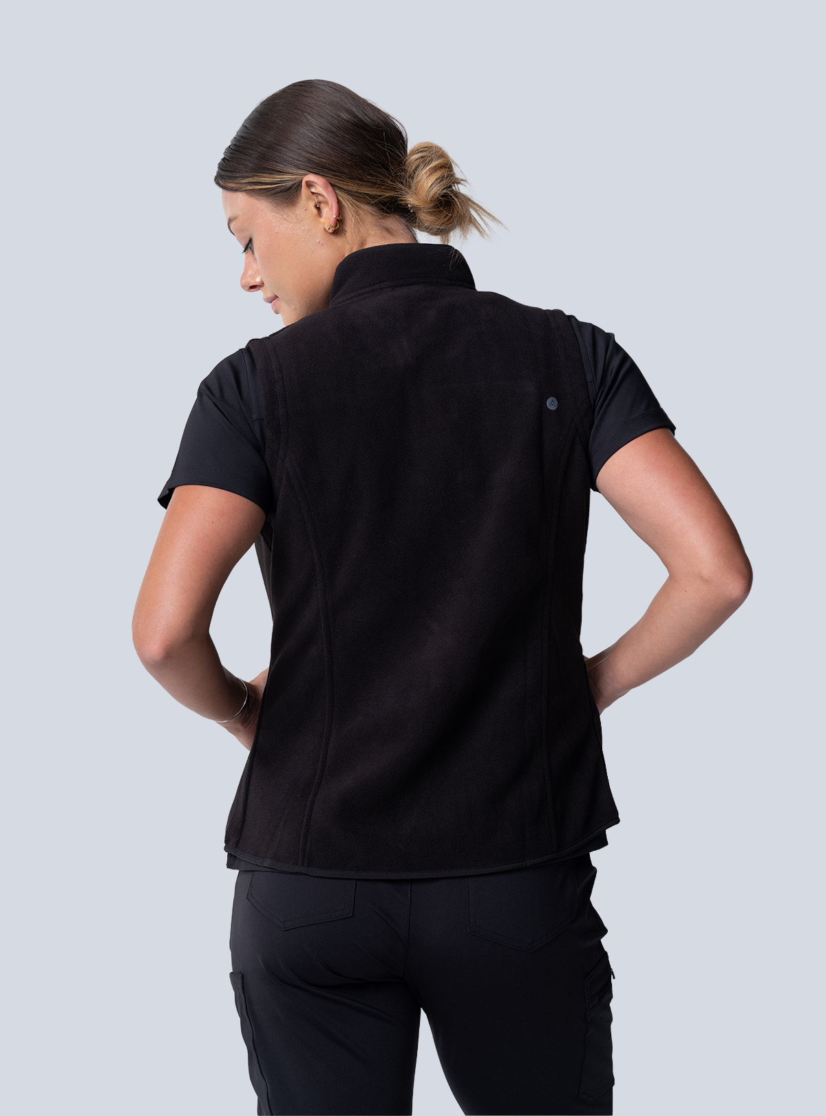 Amy Performance Scrub Vest - Black - Back