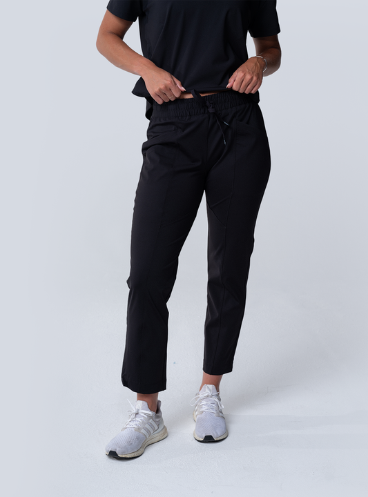 Jana Jogger Scrub Pant - Black - Front