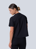 Kenzie Two-Pocket Scrub Top - Black - Back