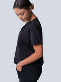 Kenzie Two-Pocket Scrub Top - Black - Side