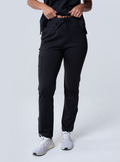 Macee Straight Leg Scrub Pant - Black - Front