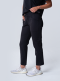 Maggie Tapered Crop Scrub Pant - Black - Side