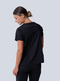 Taunya Two-Pocket Scrub Top - Black - Back