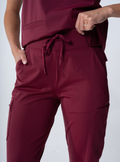 Jana Jogger Scrub Pant - Burgundy - Detail 1
