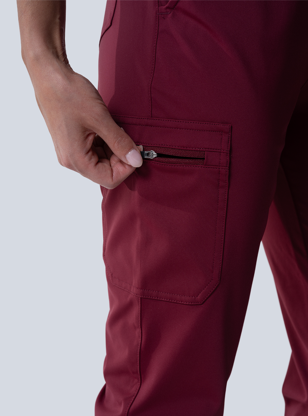 Jana Jogger Scrub Pant - Burgundy - Detail 2
