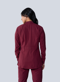 Kelly Performance Scrub Jacket - Burgundy - Back