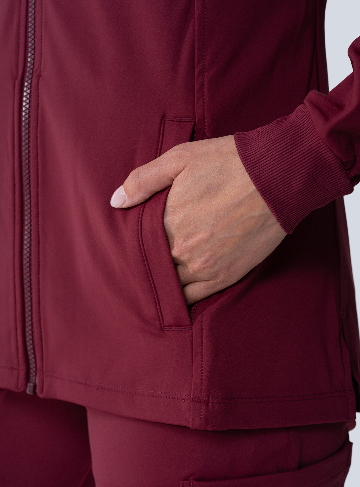 Kelly Performance Scrub Jacket - Burgundy - Detail 2
