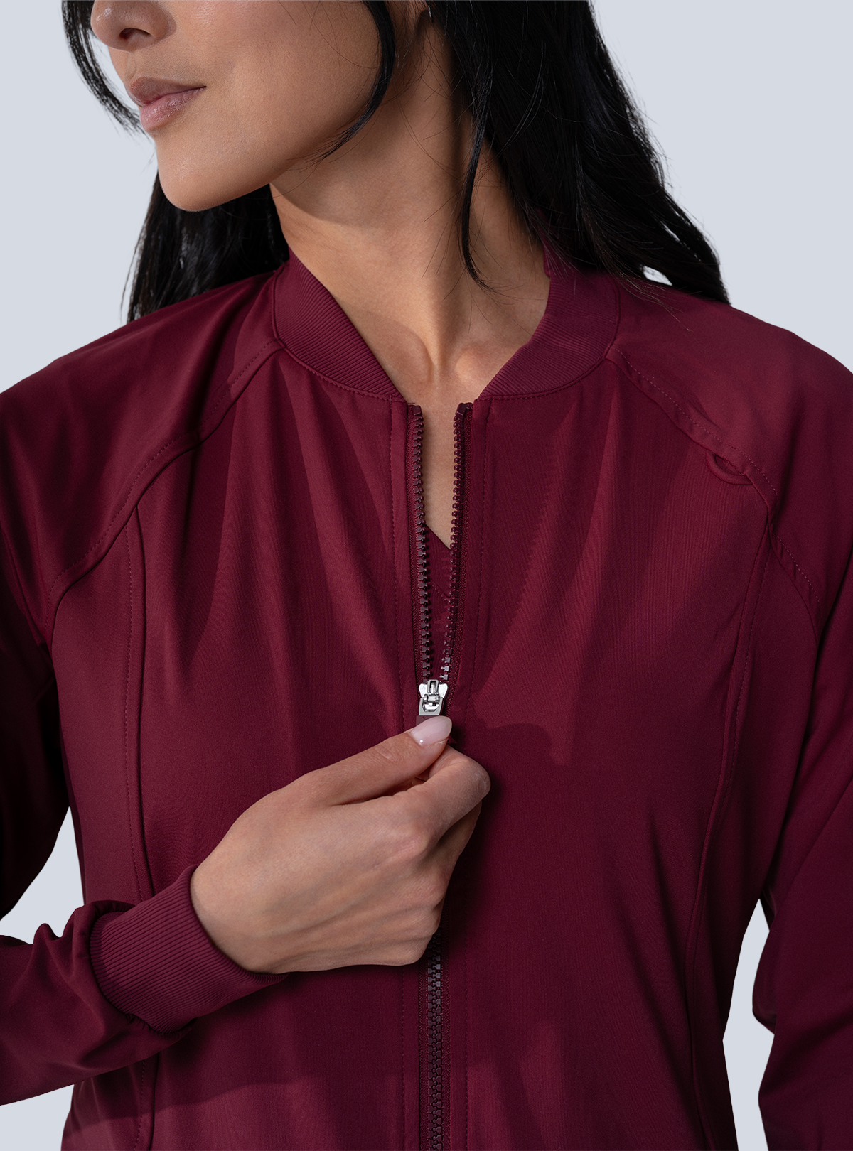 Kelly Performance Scrub Jacket - Burgundy - Detail 3
