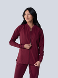 Kelly Performance Scrub Jacket - Burgundy - Front