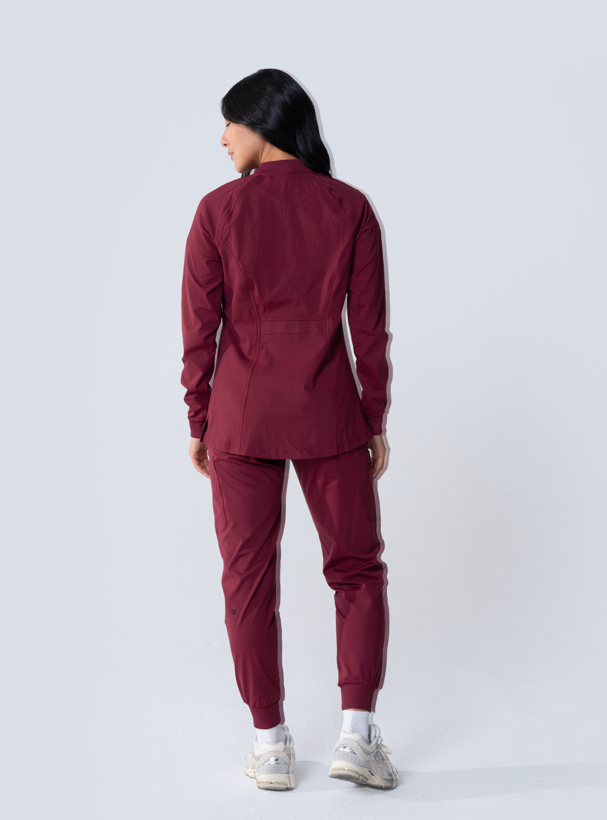 Kelly Performance Scrub Jacket - Burgundy - Full Back