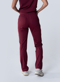ALTA Macee Straight Leg Scrub Pant in Burgundy - back view