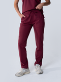 ALTA Macee Straight Leg Scrub Pant in Burgundy - side view