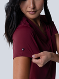 Rachel One-Pocket Scrub Top - Burgundy - Detail 2