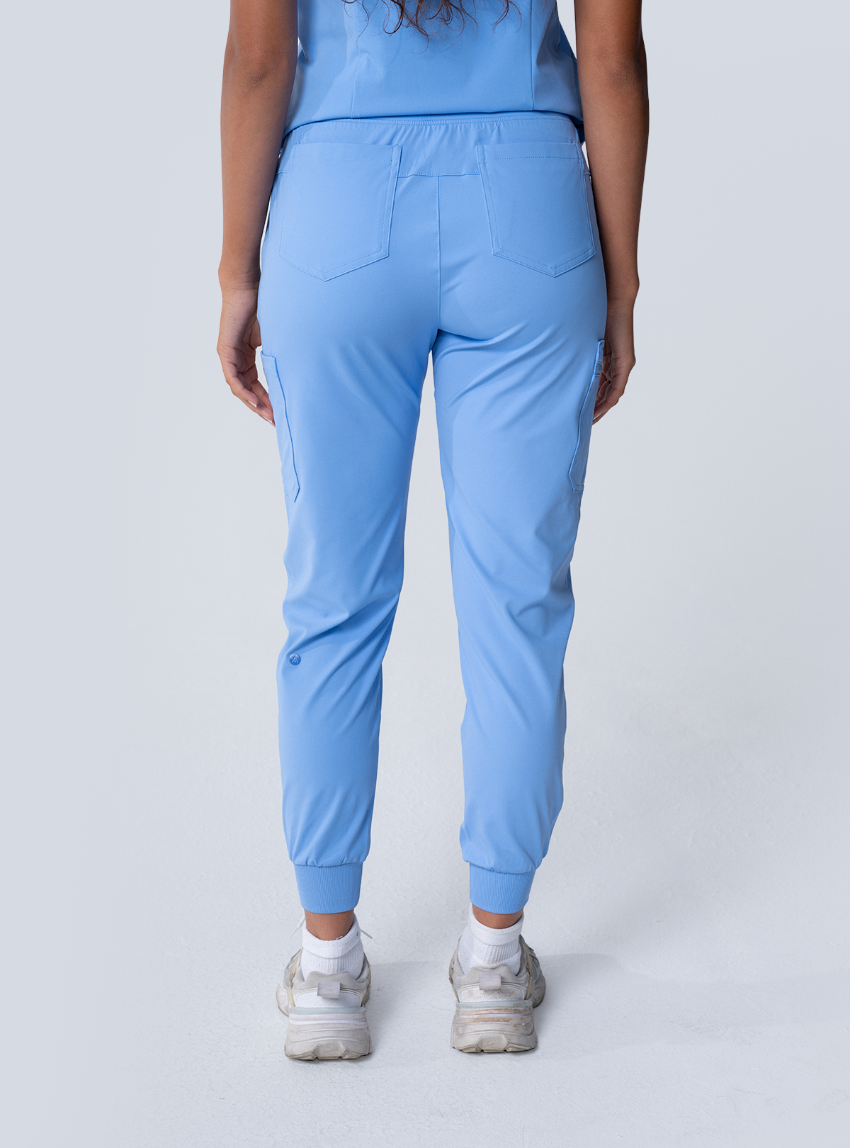 ALTA Jana Jogger Scrub Pant in Ceil Blue - back view