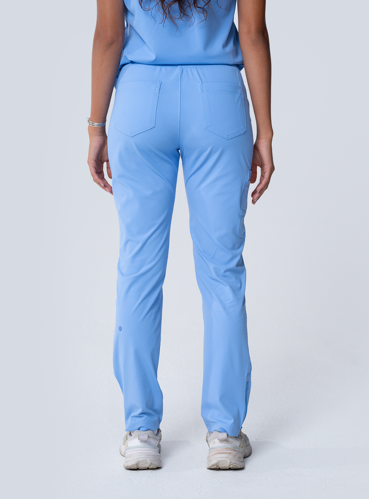 ALTA Macee Straight Leg Scrub Pant in Ceil Blue - back view