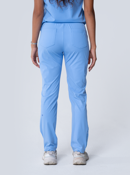 ALTA Macee Straight Leg Scrub Pant in Ceil Blue - back view