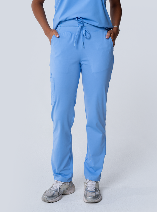 ALTA Macee Straight Leg Scrub Pant in Ceil Blue - front view