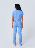 ALTA Macee Straight Leg Scrub Pant in Ceil Blue - full back view