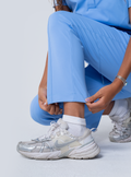ALTA Maggie Tapered Crop Scrub Pant in Ceil Blue - detail