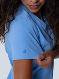 ALTA Taunya Two-Pocket Scrub Top in Ceil Blue - detail